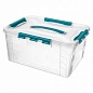 Ящик для хранения универсальный с замками и ручками 390х290х180мм 15,3л GRAND BOX (голубой) БЫТПЛАСТ