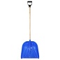 Лопата пластмассовая 410х460 КУПЕЦ-2 оцинк. планка ф32 деревянный черенок V-ручка (цветная)